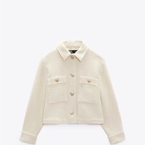 NWOT Zara Cream Textured Blazer